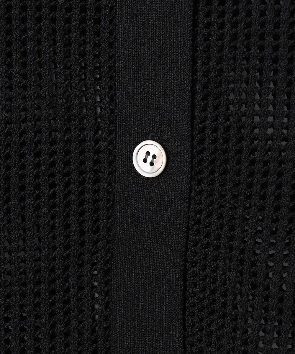 組曲 L 【先行予約・WEB限定・前後着用可】メッシュニット 襟付き半袖カーディガン 