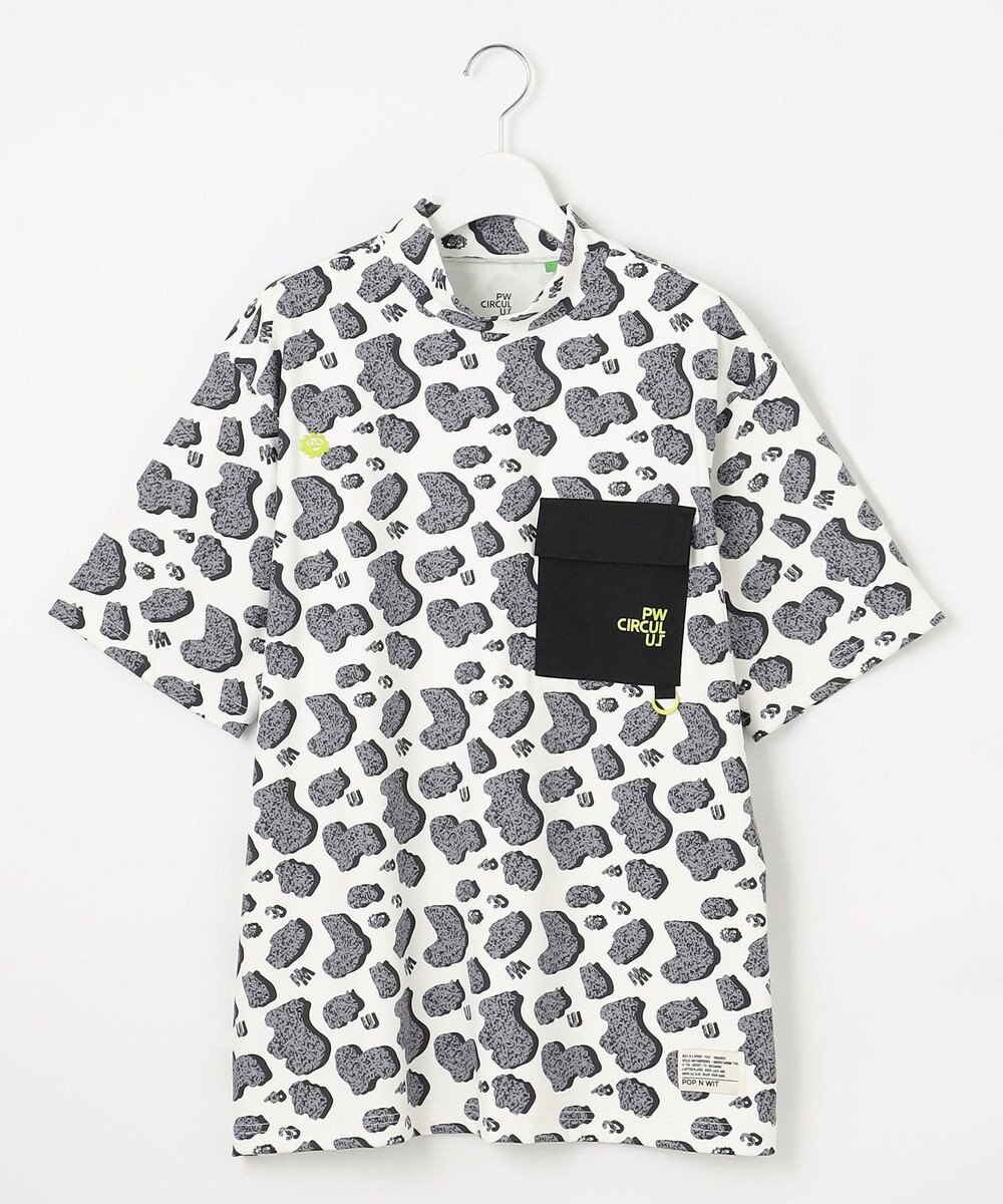 PW CIRCULUS 【UV遮蔽率99.5%  UVカット/速乾/ストレッチ】【MEN】アニマルドットポケットモックT ゴルフ 