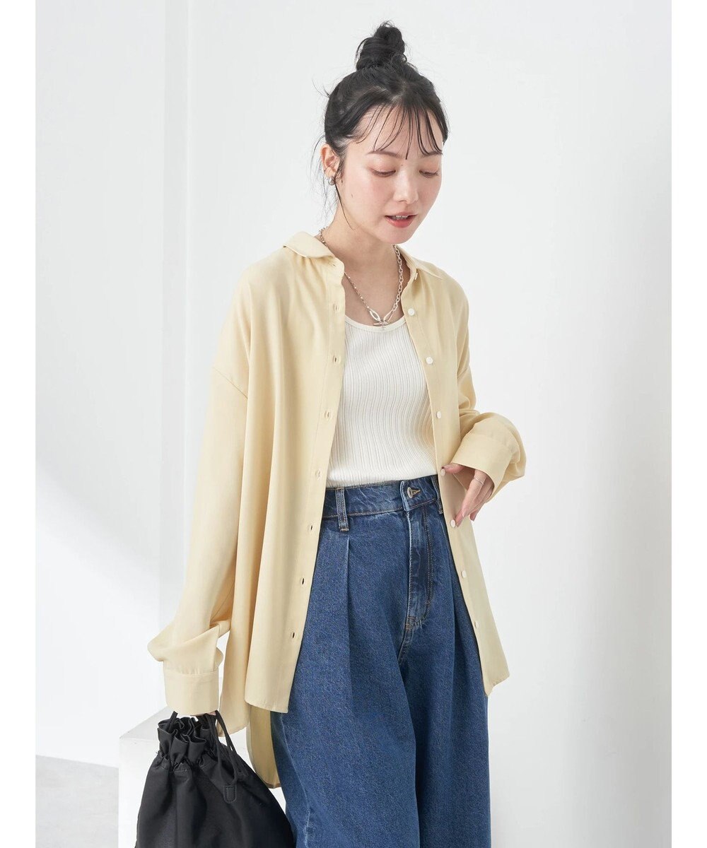 earth music&ecology バックボタンチュニック 