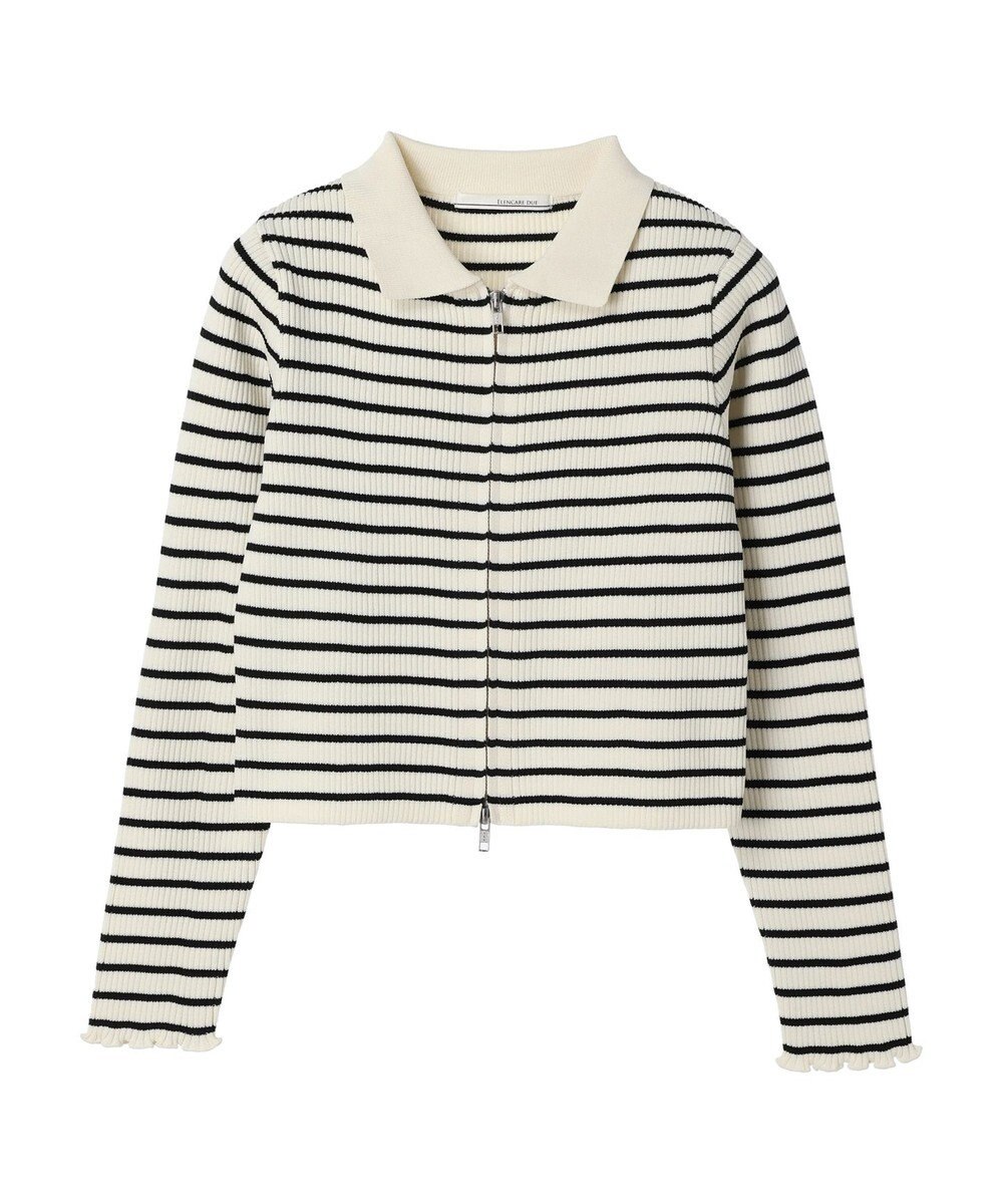 Green Parks ・ＥＬＥＮＣＡＲＥ　ＤＵＥ　Ｗ　ＺＩＰ　ボーダーカーデ 