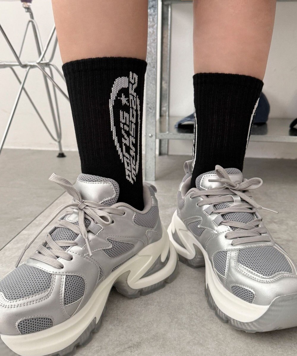 WEGO オーバルロゴデザインソックス 