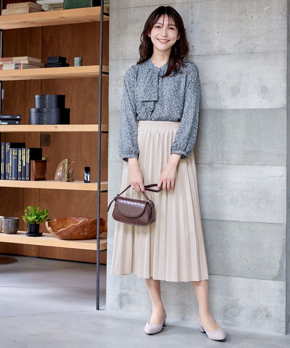 Tiaclasse 【洗える・スマート裏起毛】ジョーゼットフリルブラウス 