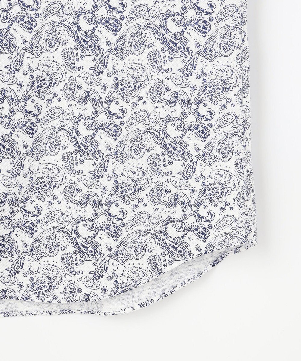 JOSEPH ABBOUD 【日本製ジャージー使用・清涼感・イージーケア】シャンブレー ペイズリープリント シャツ 