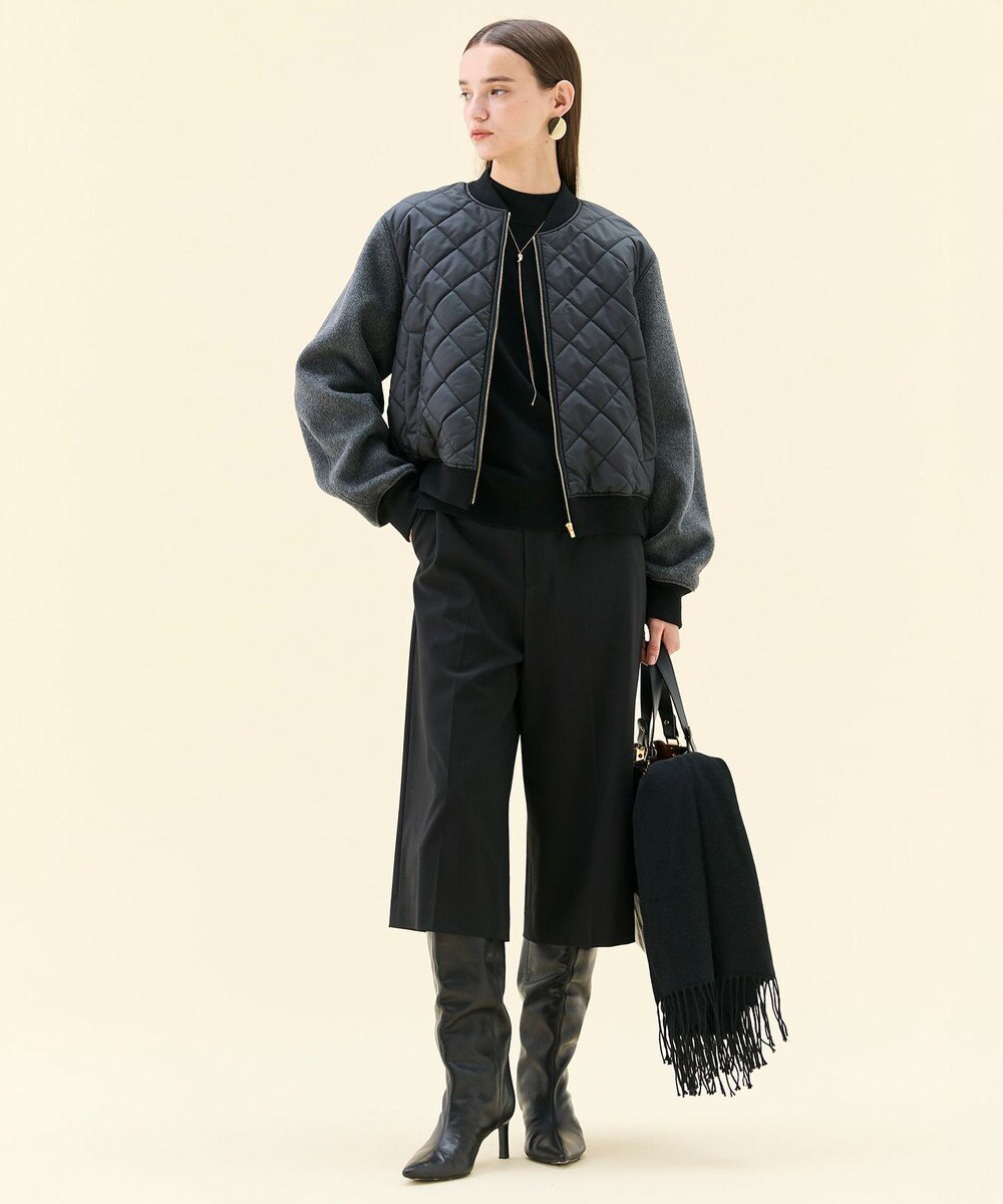 BEIGE， 【WEB限定・洗える】LECERF / 異素材ドッキングストレッチニット 