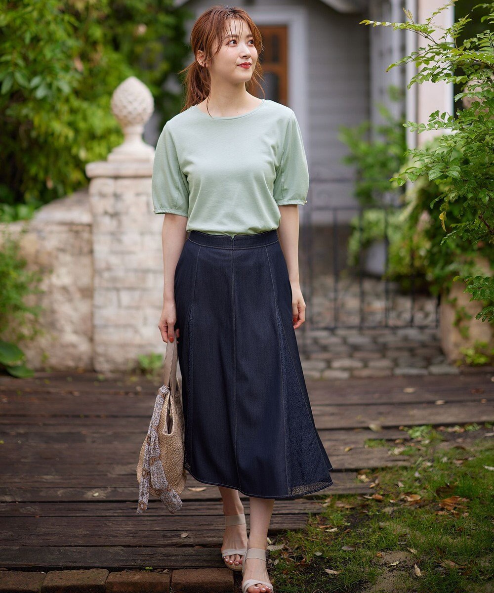 ANY SIS 【洗える】デニムライクシャンブレー スカート 