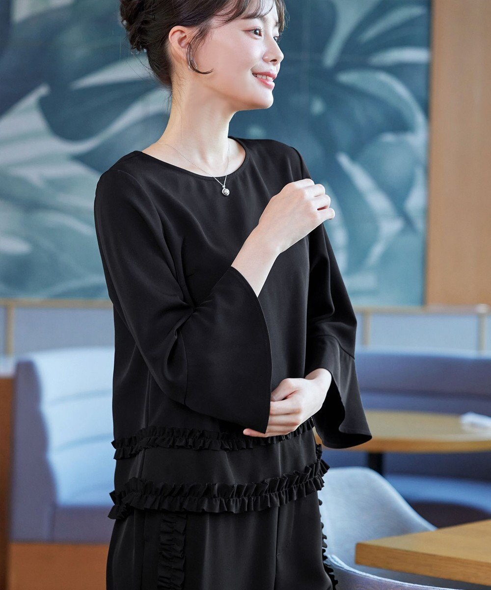 Tiaclasse L 【ブラウス×パンツ2点ット】フリルデザインセットアップ 