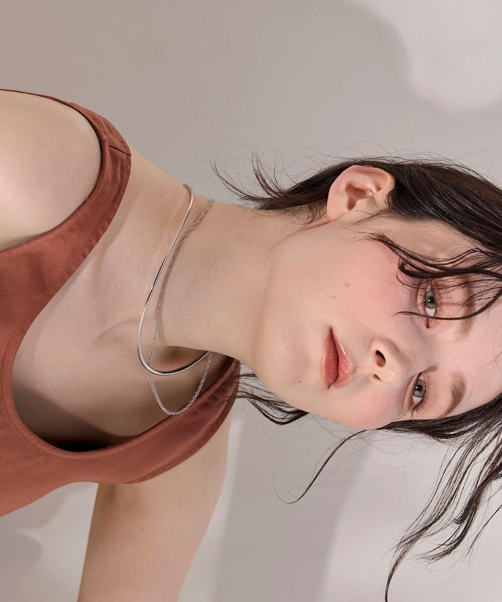 Phoebe <2点セット>【金属アレルギー対応】2setレイヤードチョーカーロープネックレス　シルバー 