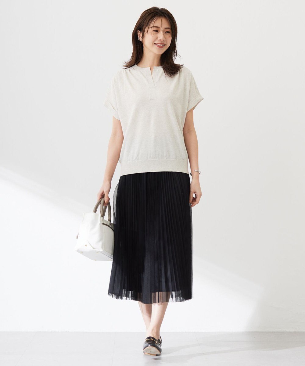 J.PRESS LADIES L 【WEB限定カラーあり・洗える】ハイゲージチュール プリーツ スカート 