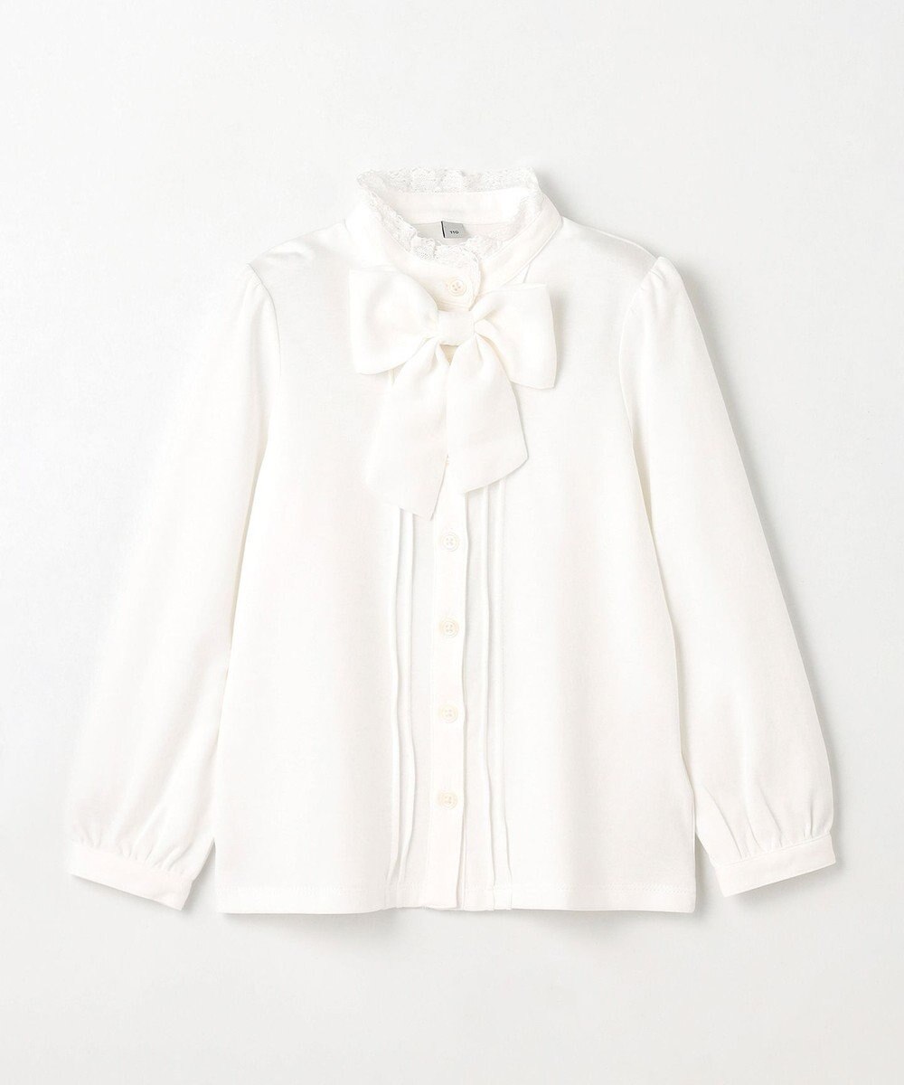 ANY KIDS リボン付きスタンドカラーブラウス 