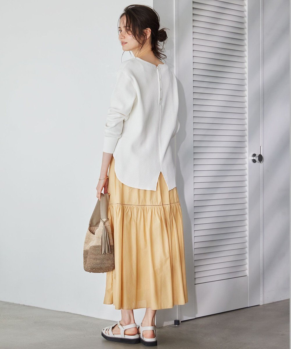 23区 【SLOW/洗える】コットンローン ティアード スカート 
