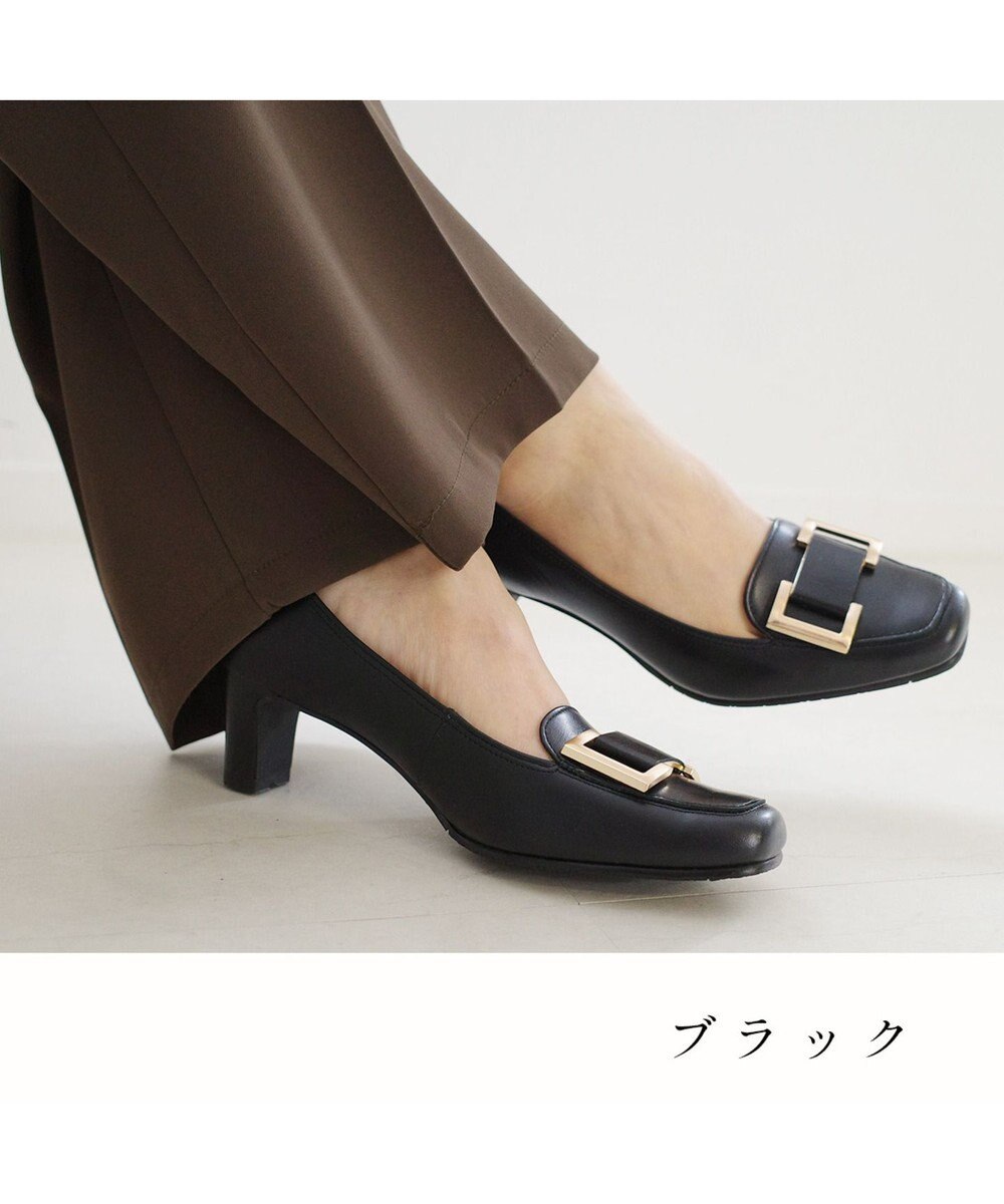 Pointer 日本製 本革バックルパンプス 