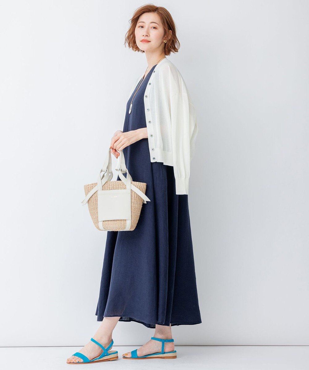 23区 【洗える】LIBECO ノースリーブ ワンピース 