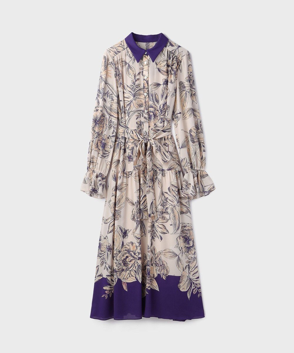 GRACE CONTINENTAL ボタニカルドレープワンピース 