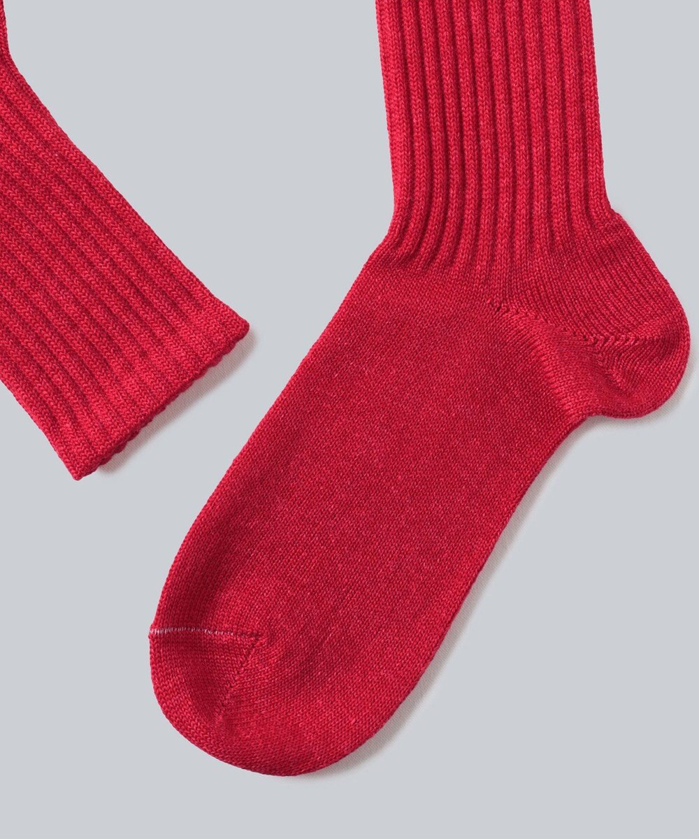 WHITE MAILS WOOL MIX PAPER WIDE RIB SOCKS ソックス 