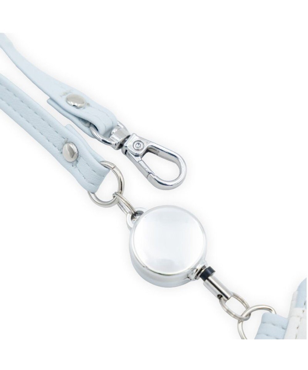 Mother garden しろたん リール付きパスケース 《顔ぼんブルー》 単品 