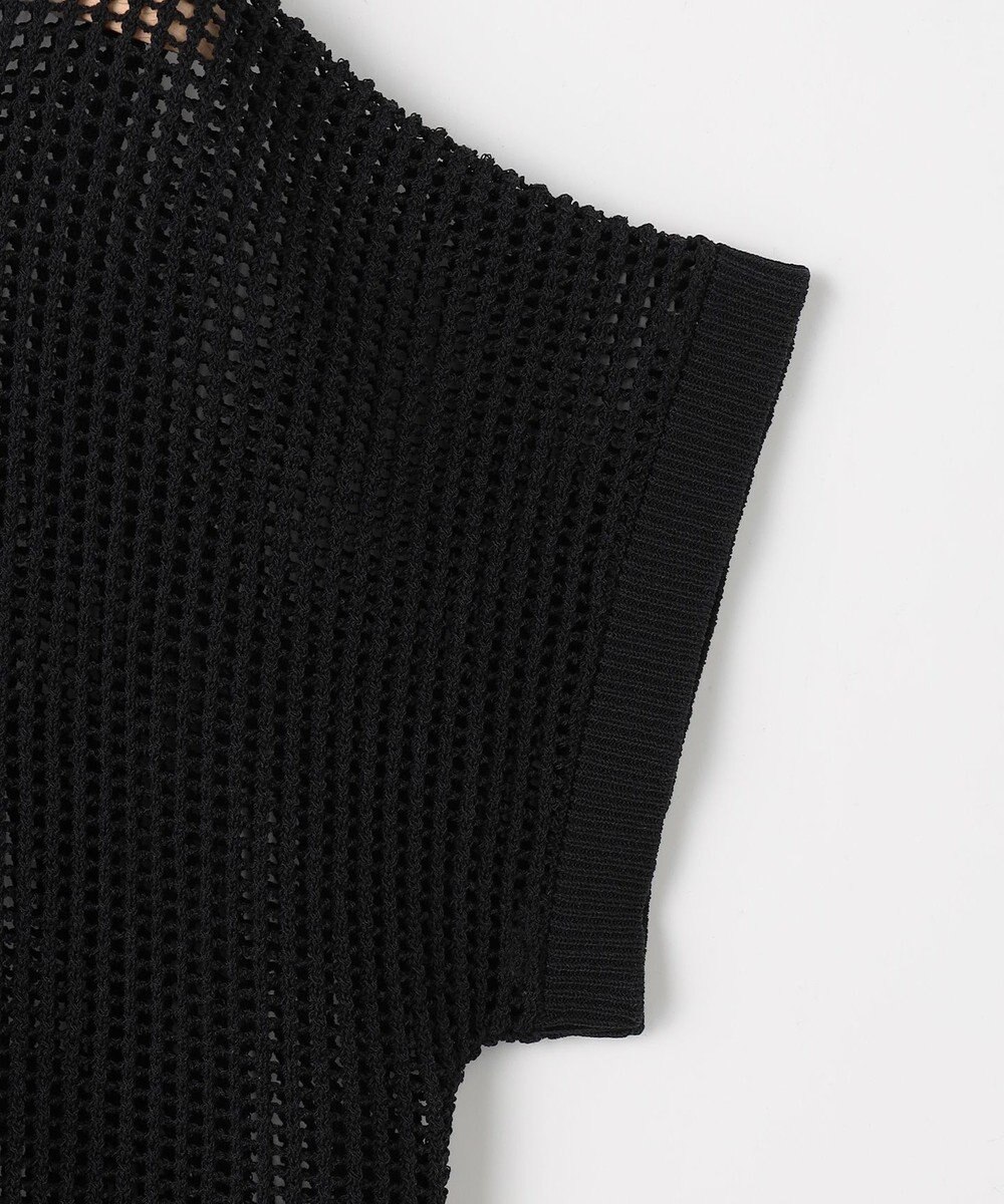 組曲 L 【先行予約・WEB限定・前後着用可】メッシュニット 襟付き半袖カーディガン 