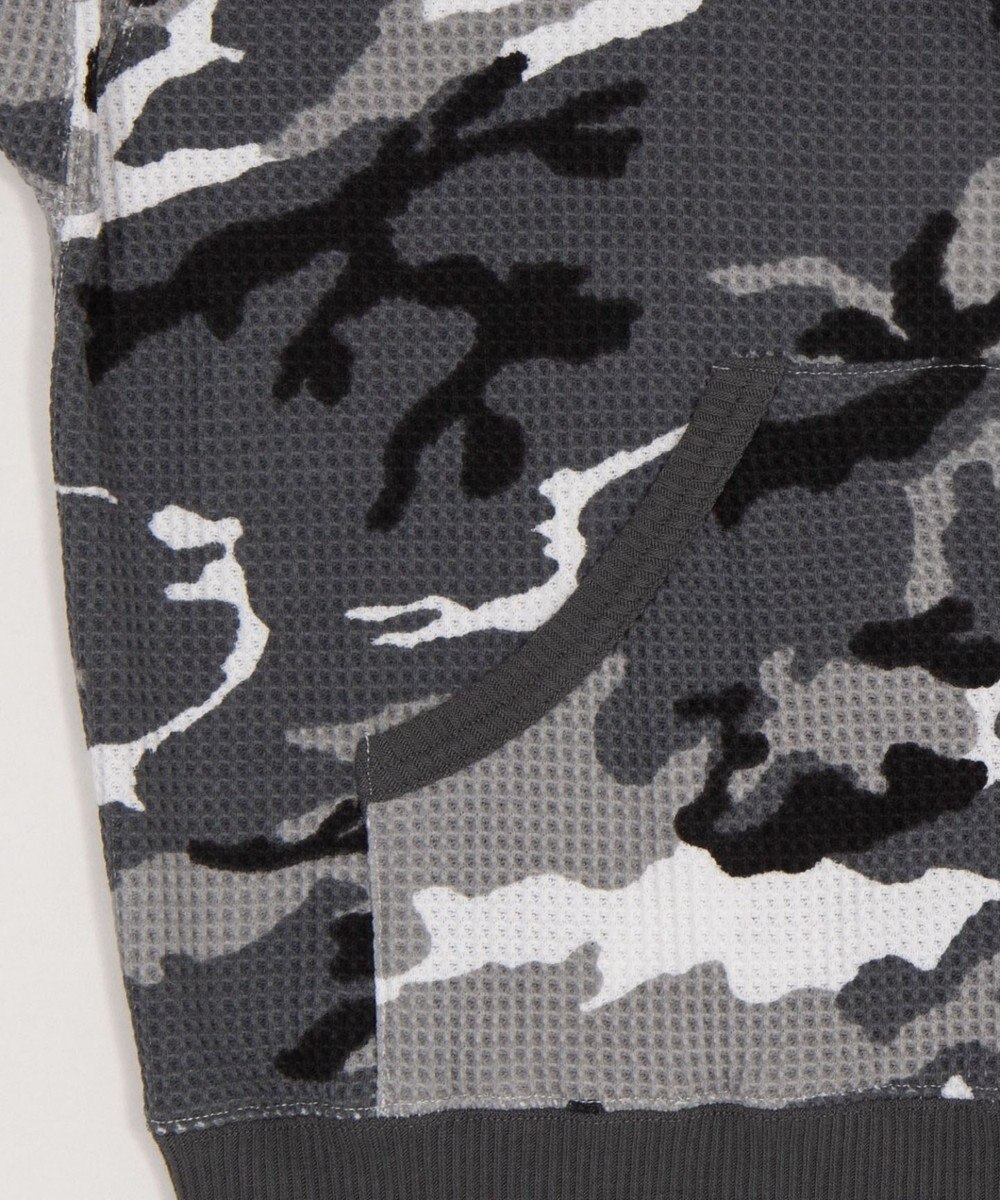 WEGO 【ユニセックス着用ITEM】ワッフルグラフィックカットZIPパーカー 