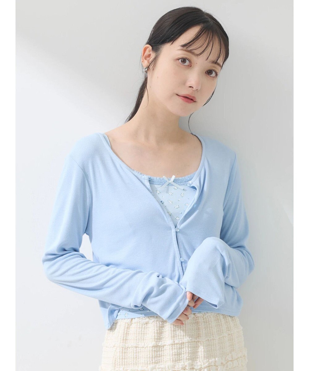 earth music&ecology ＳＥＴ２点カーディガン＋フラワーキャミ 