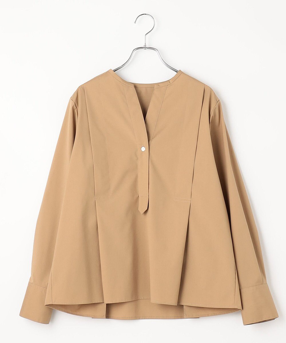 #Newans 【ANSWER for 骨格ストレート】タックデザインスキッパーネックシャツ 