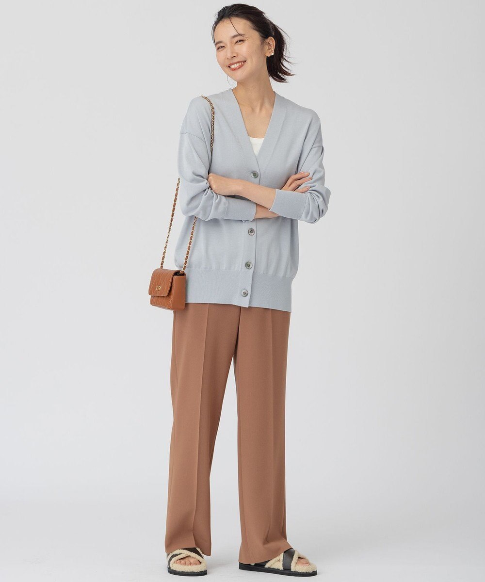 23区 トリアセダブルクロス ワイドストレート パンツ 