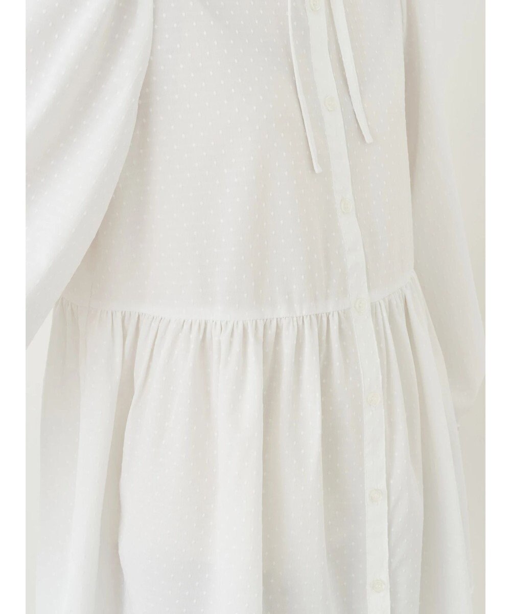 earth music&ecology リボン付き切り替えギャザーシャツチュニック 