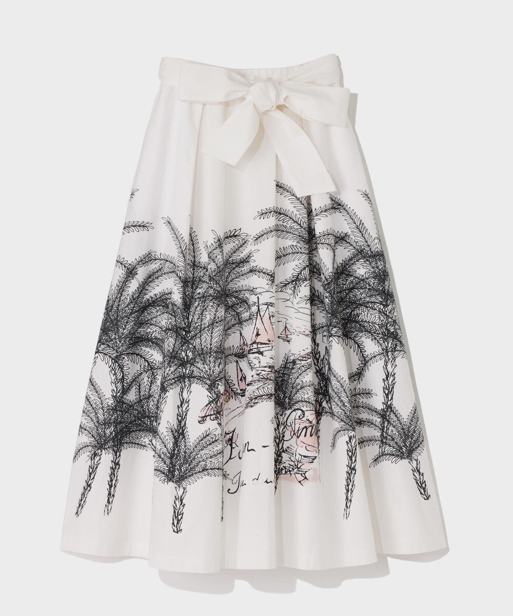GRACE CONTINENTAL プラージュプリントタックスカート 