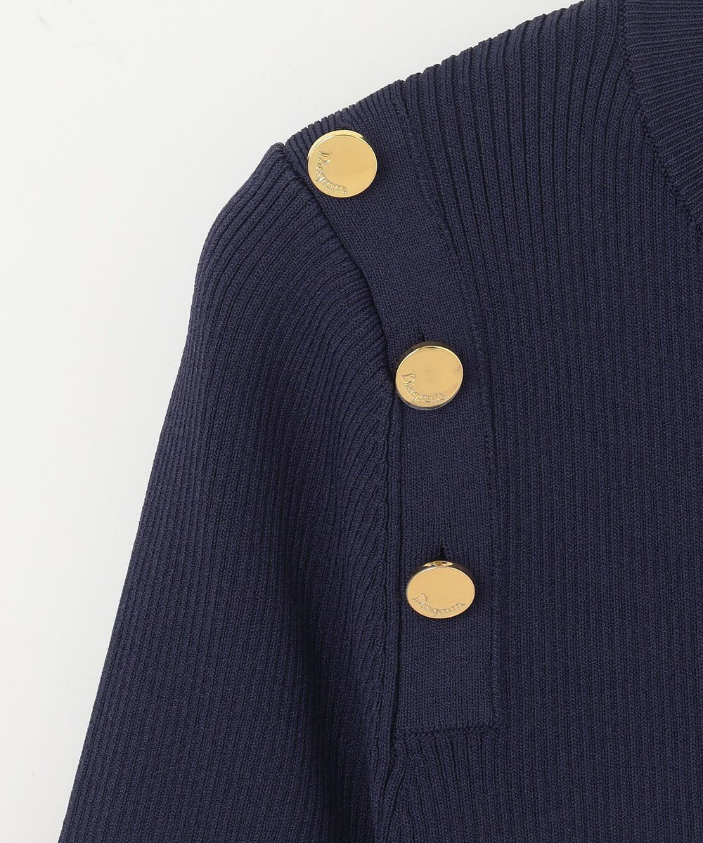 GRACE CONTINENTAL メタル釦リブニットトップ 