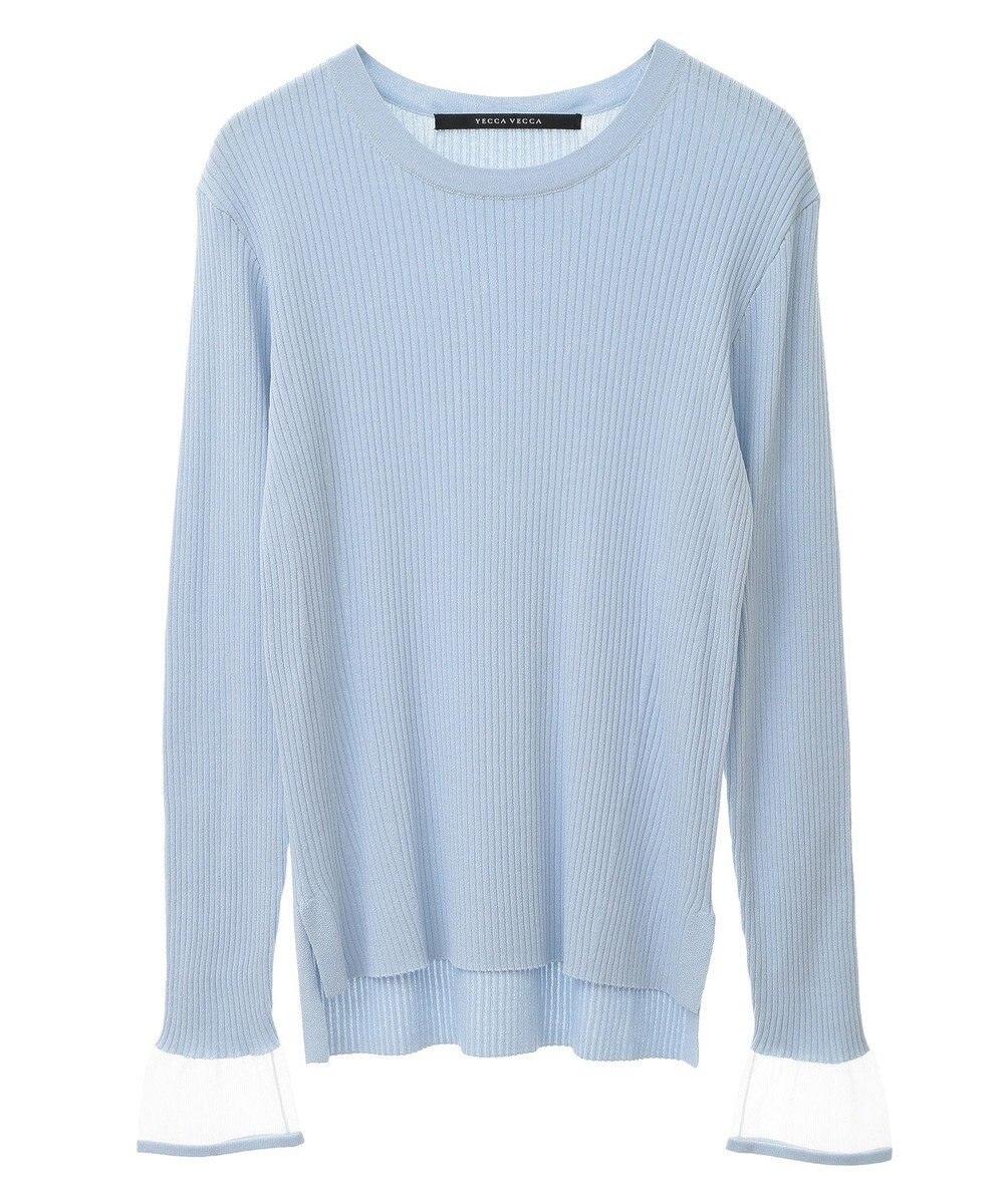 YECCA VECCA 袖口シアーリブニット 