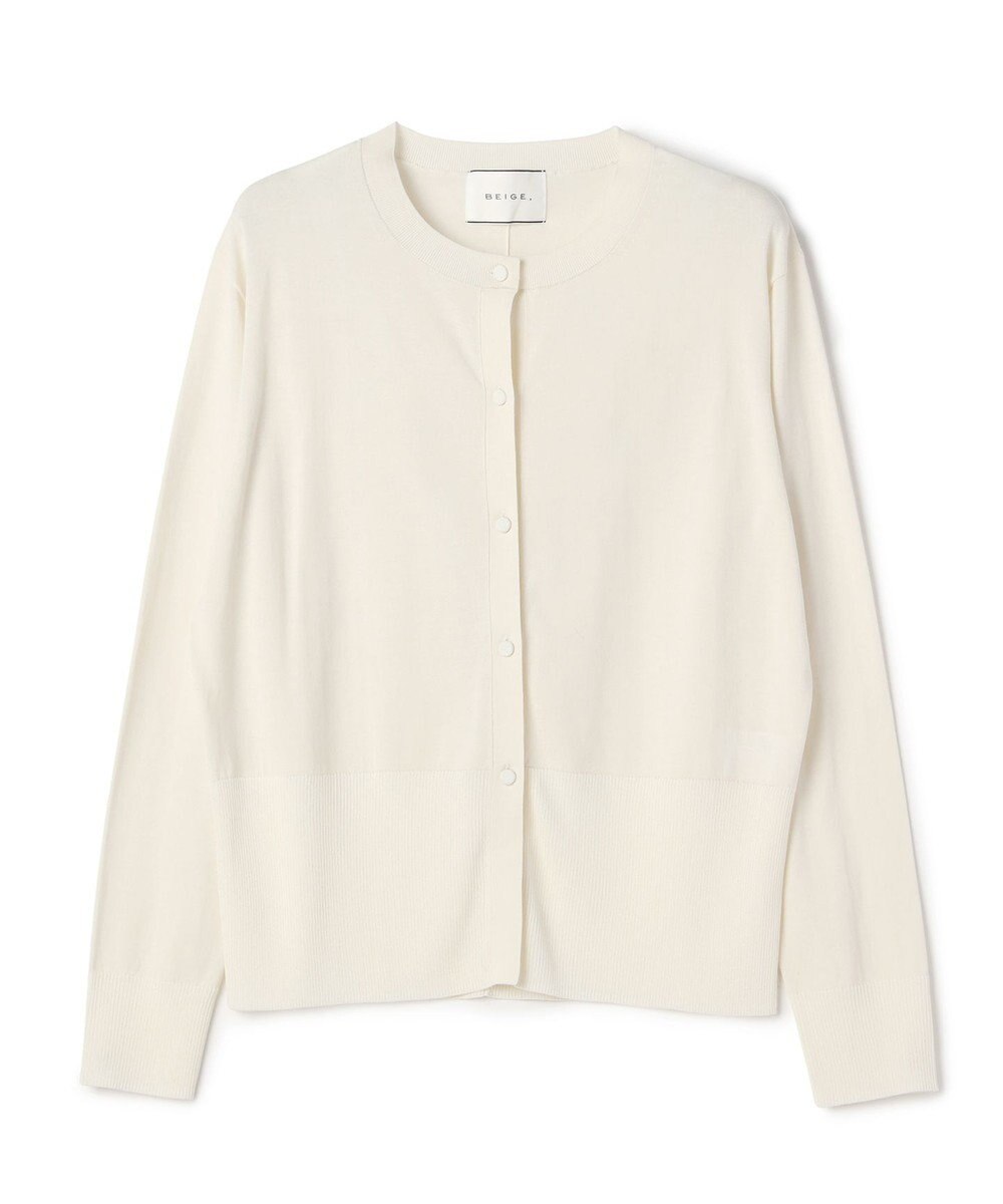 BEIGE， JULIE / コットンシルク クルーネックカーディガン 
