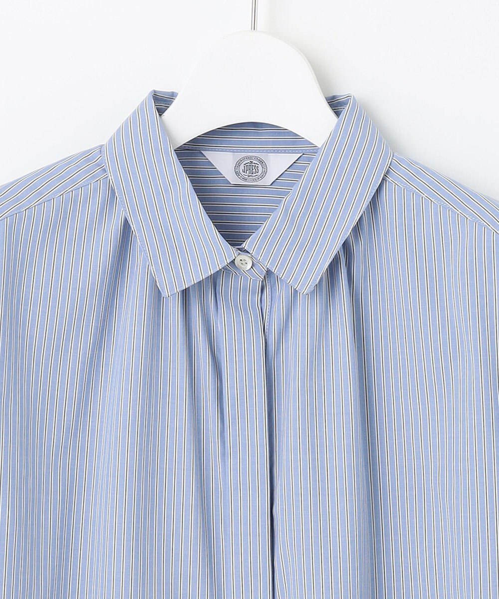 J.PRESS LADIES L 【WEB限定カラーあり・洗える・接触冷感・UVカット・イージーケア】 エステネージュストライプ ブラウス 