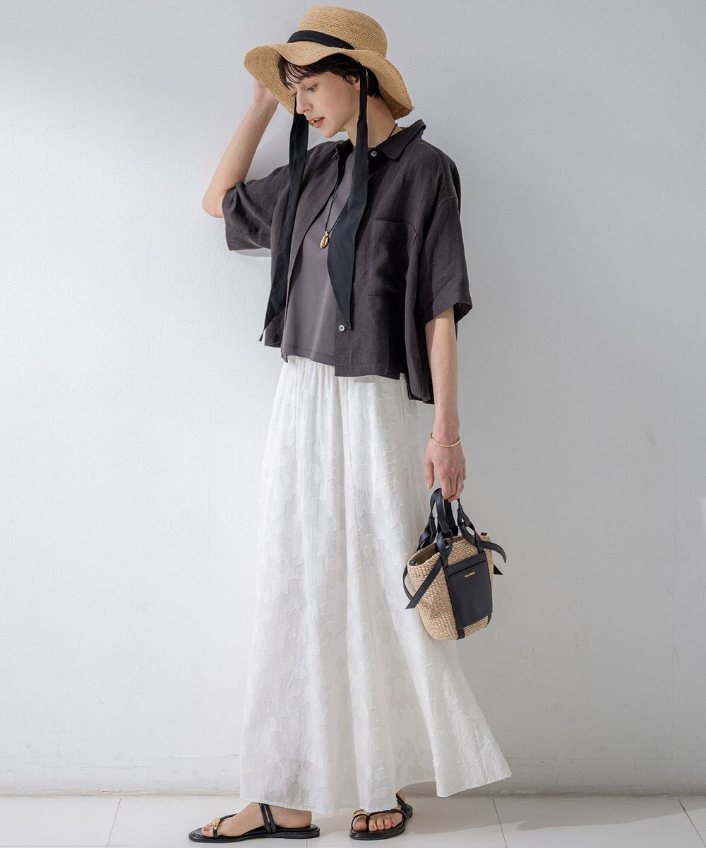 23区 L 【SLOW/一部店舗限定】コットンジャカード スカート 