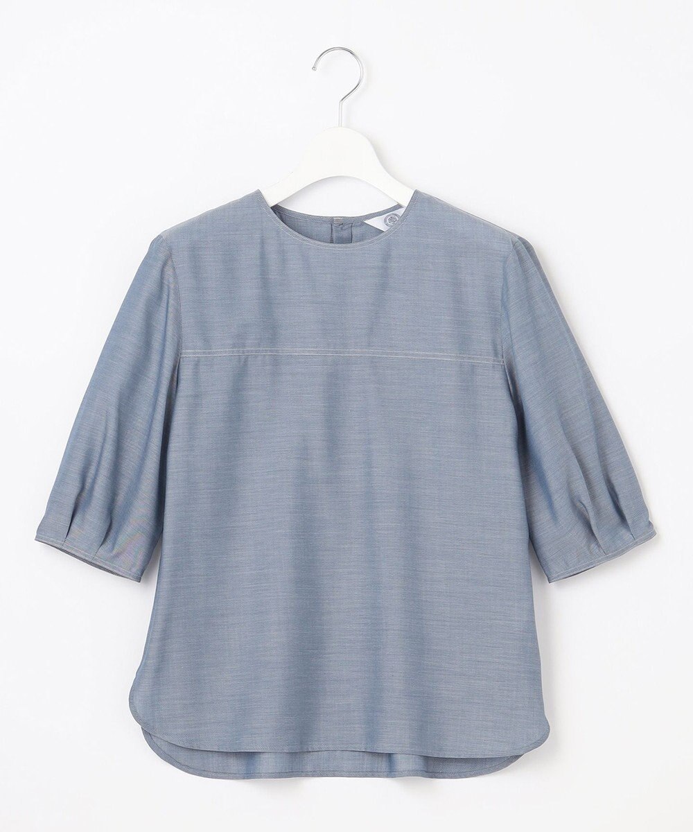 J.PRESS LADIES 【洗える】ウォッシャブルキュプラツイル タックスリーブ ブラウス 