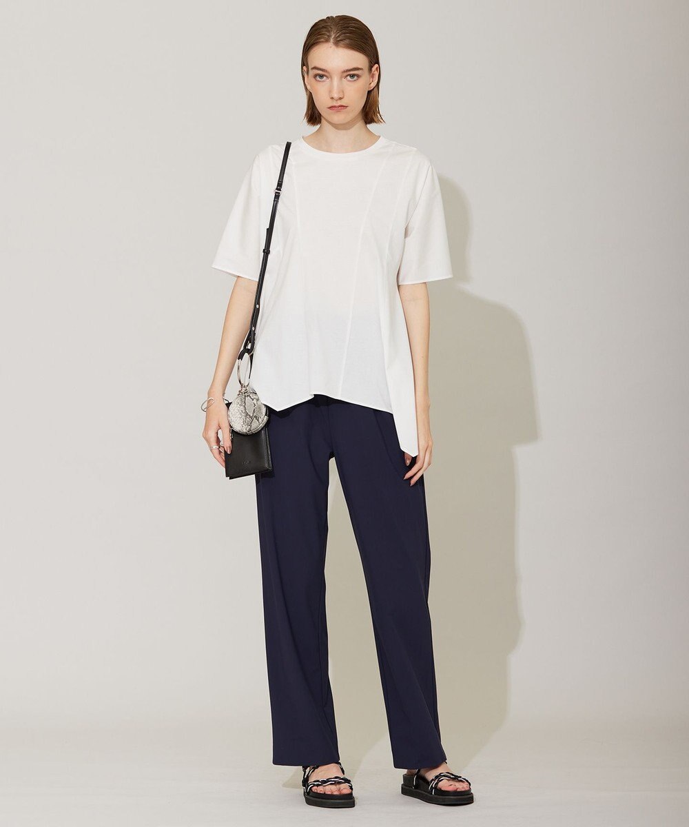 ICB 【洗える】ブラウスライクジャージー ハンカチーフヘムカットソー 