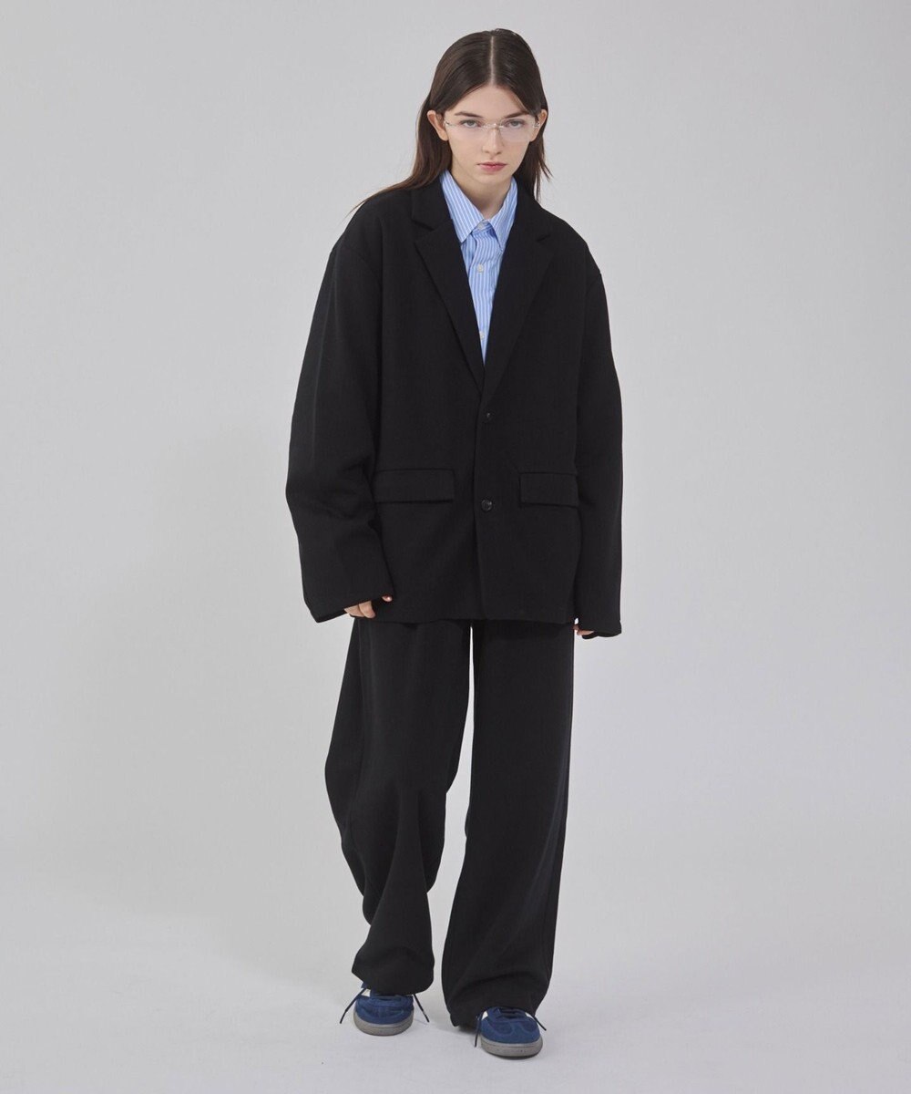 WEGO 【ユニセックス着用ITEM/MLサイズ展開】ボンディングスウェットテーラードジャケット 