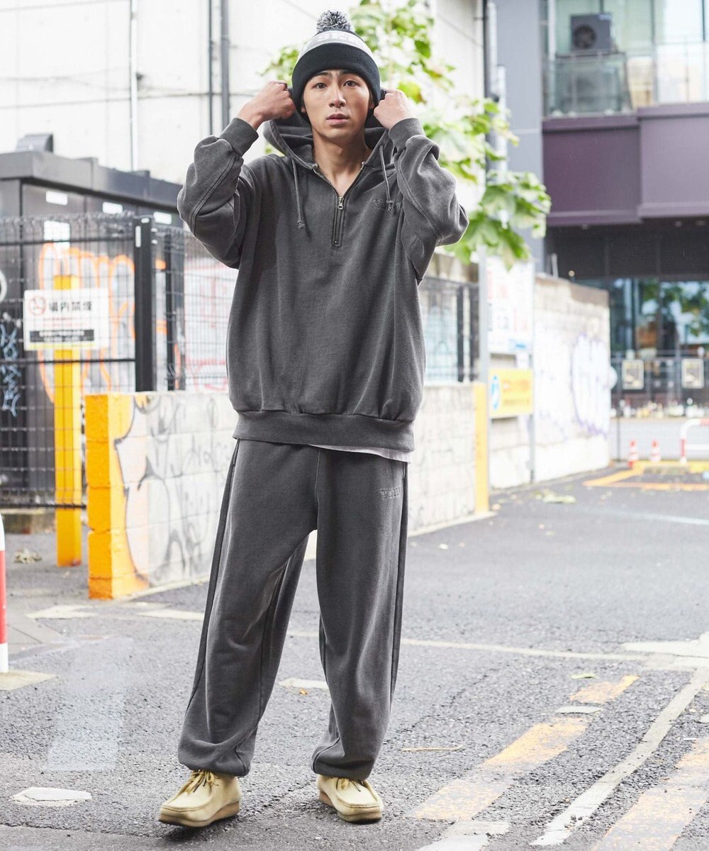 WEGO ピグメントロゴスウェットパンツ 