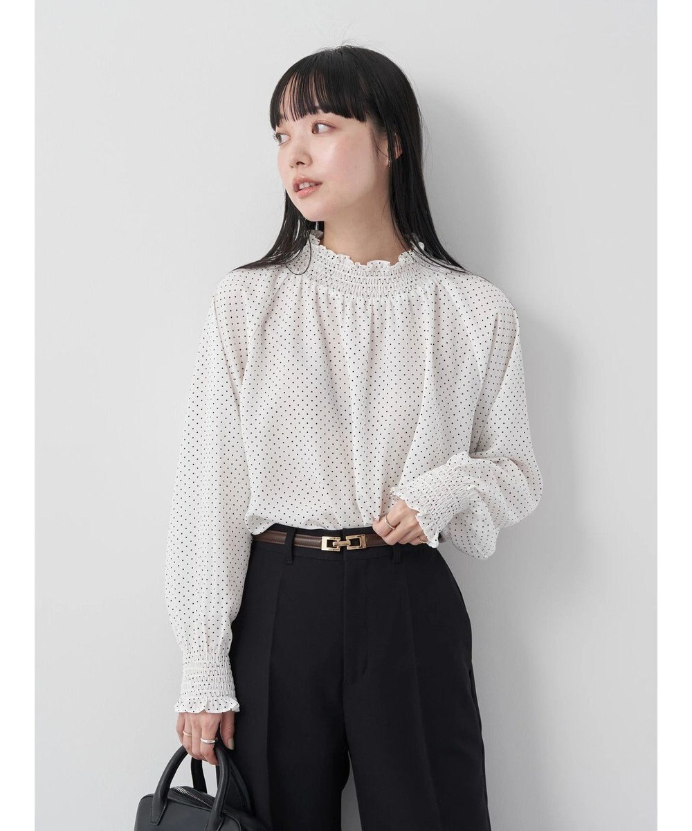 earth music&ecology シャーリングネックブラウス 