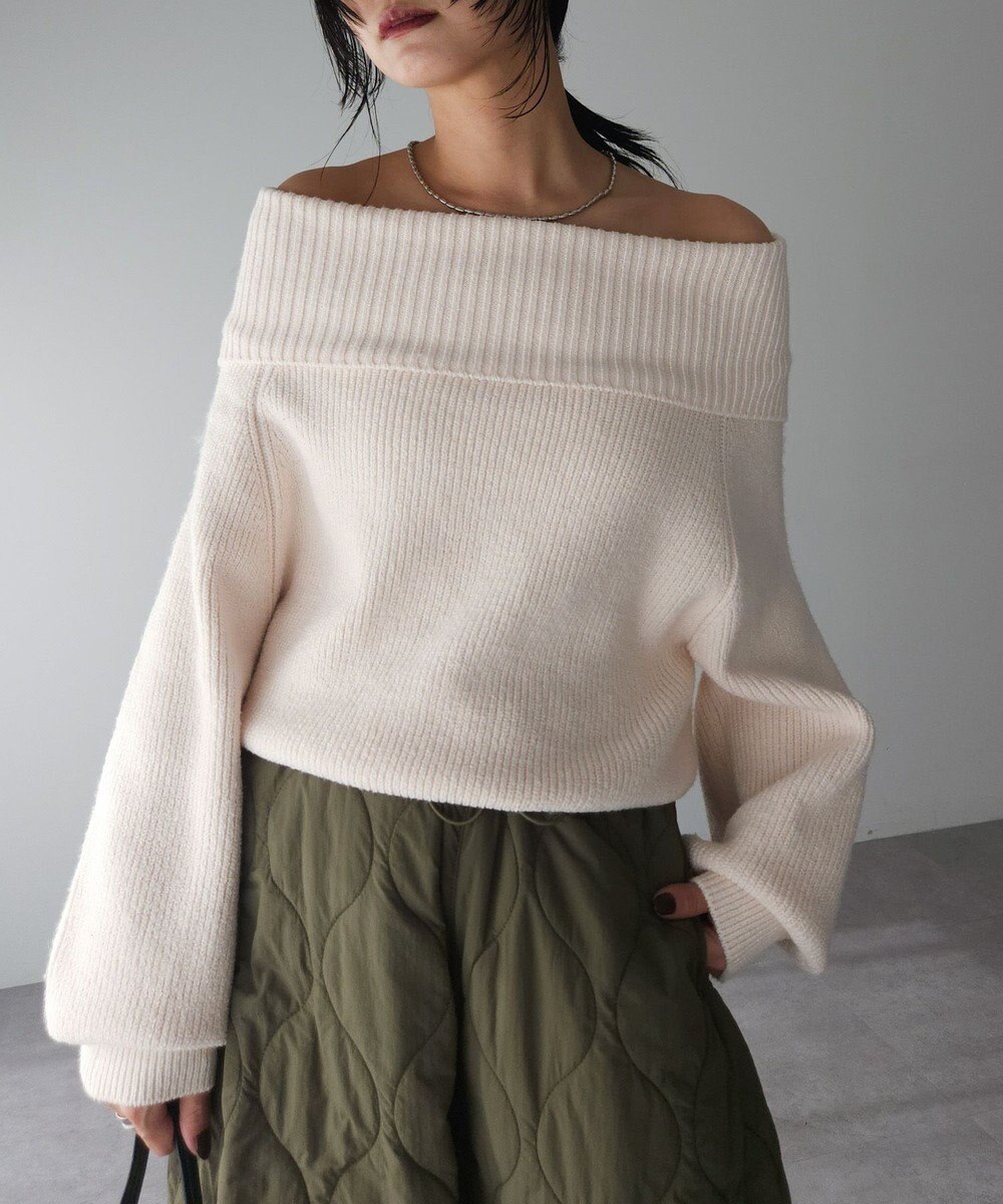 Green Parks オフショルダーニット 