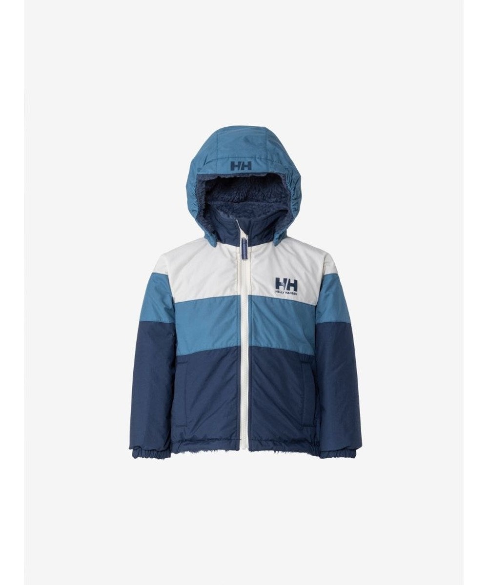 HELLY HANSEN 【保温・はっ水・リバーシブル・記名ラベル付】シャギーフリースリバーシブルジャケット(キッズ)○ オーシャンネイビー×アッシュブルー