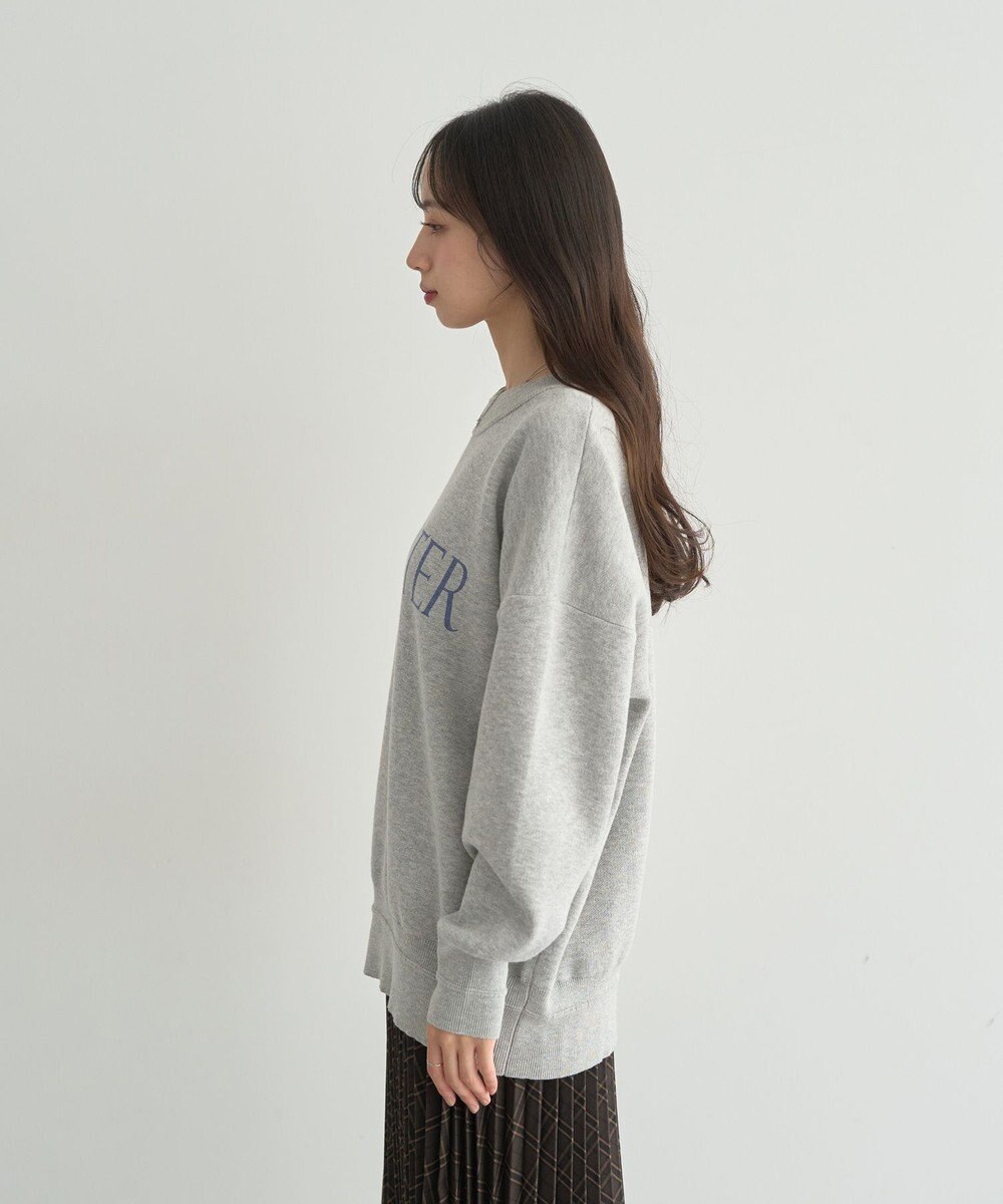 earth music&ecology 【洗濯機洗い可】スウェットライクロゴニットプルオーバー 