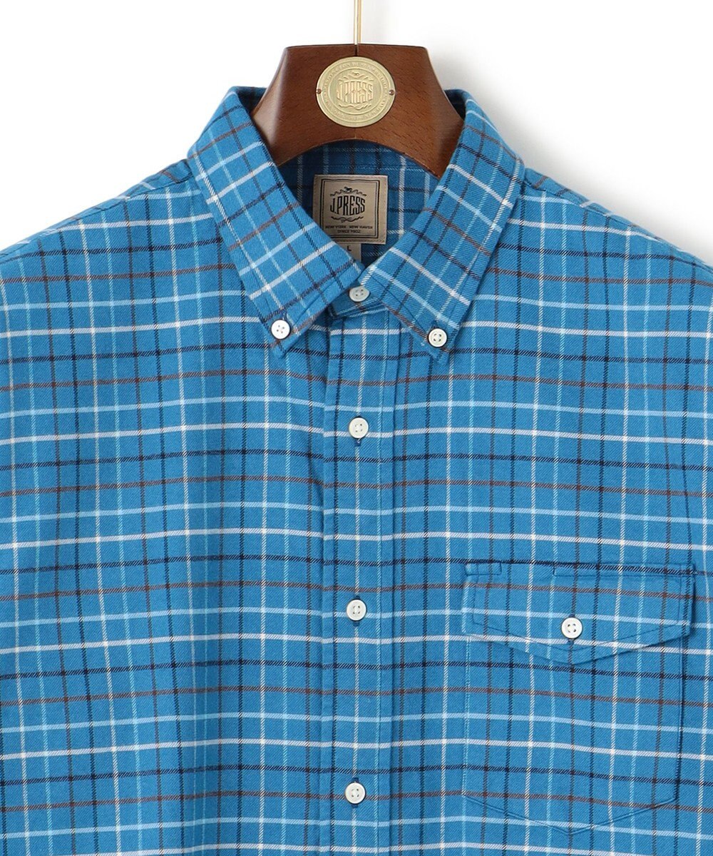 J.PRESS MEN コットンネル タッタソールシャツ/B.D 