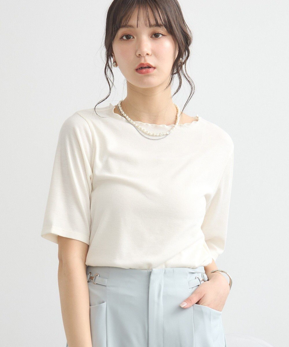 earth music&ecology リブメローショートスリーブプルオーバー 