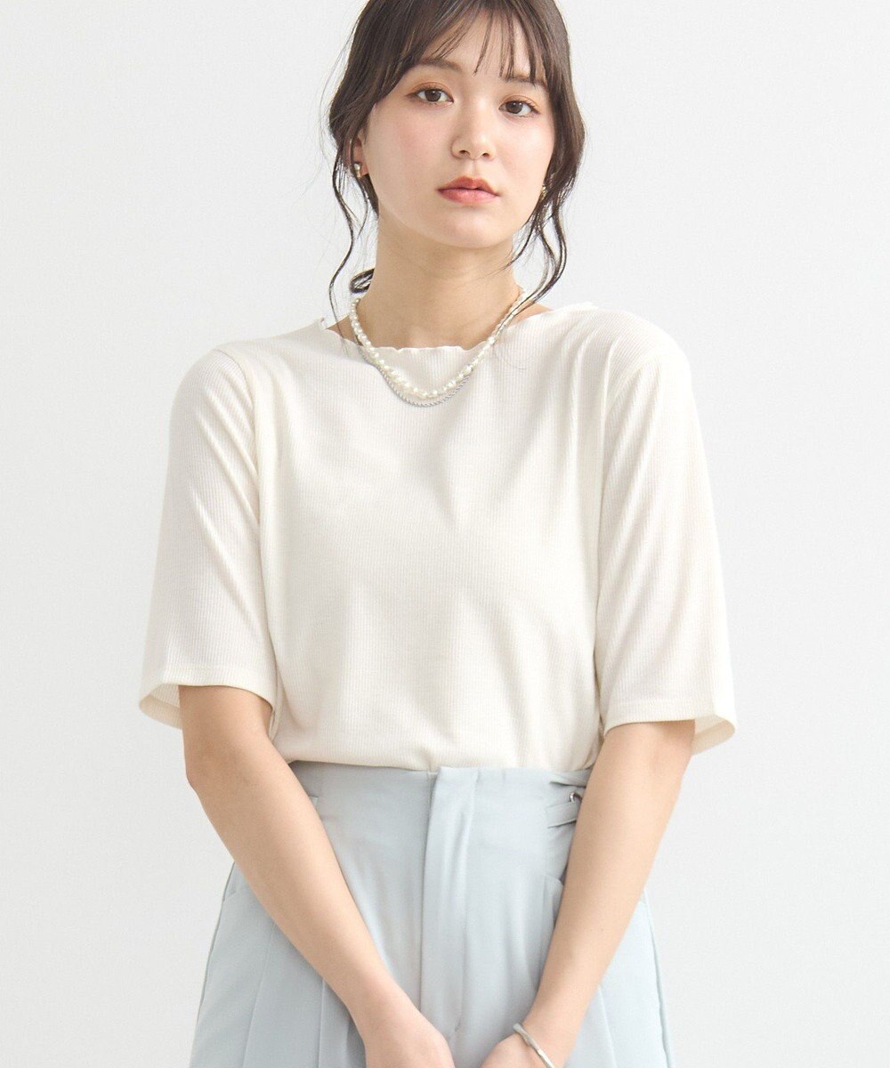 earth music&ecology リブメローショートスリーブプルオーバー 