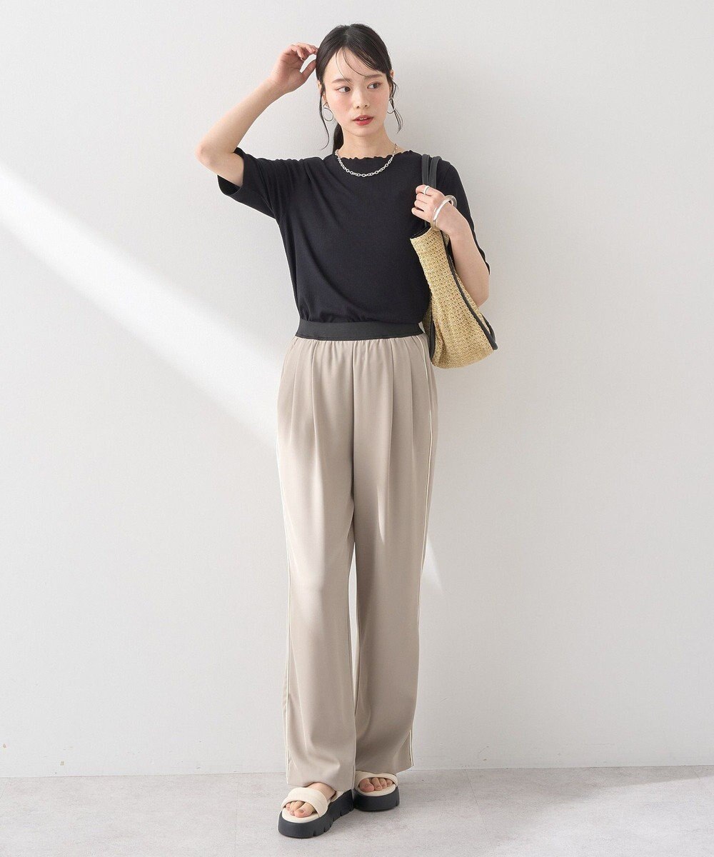 earth music&ecology リブメローショートスリーブプルオーバー 