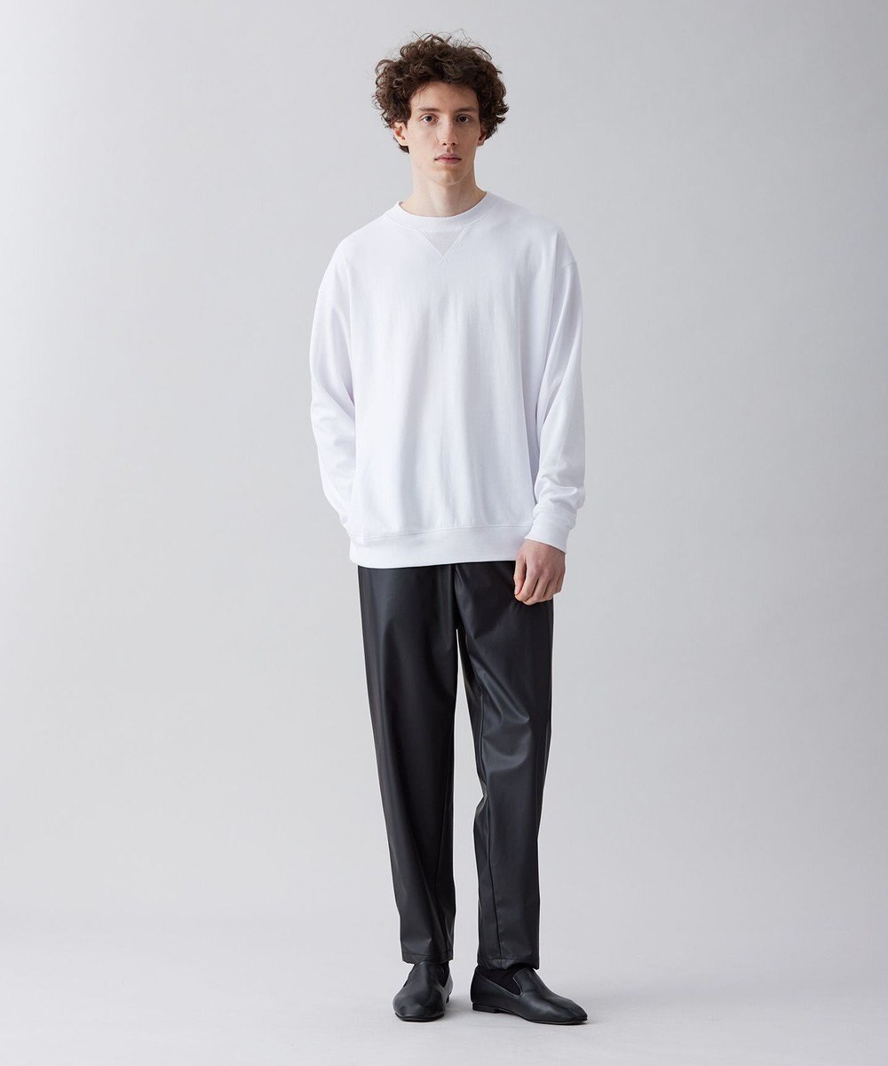 UNFILO MENS 【ストレッチ】レザーライク イージー テーパードパンツ [23年春夏商品] 