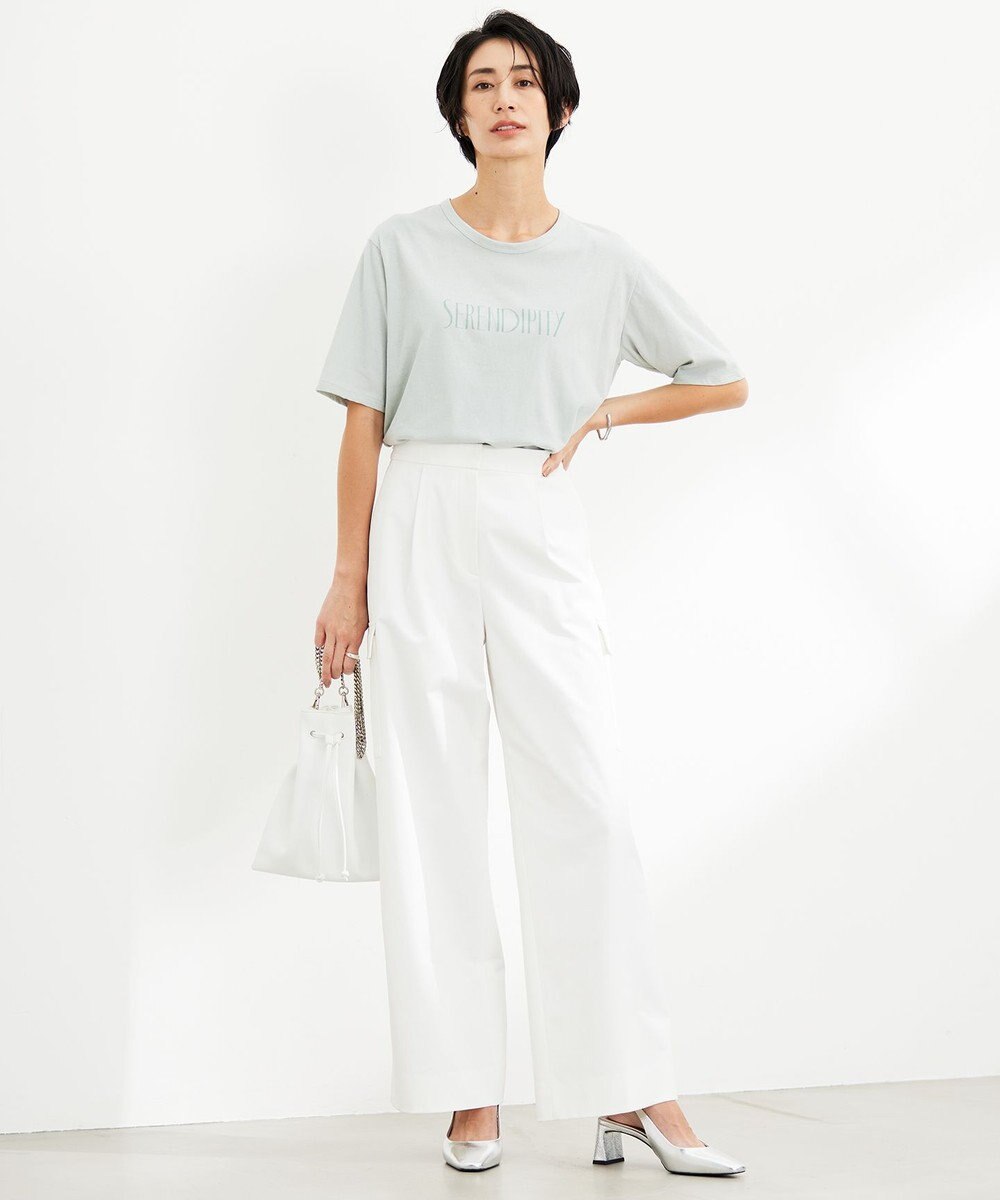 ICB 【UVカット・吸水速乾・洗える】シェルタリングドライサテン  ワイドストレートカーゴパンツ 