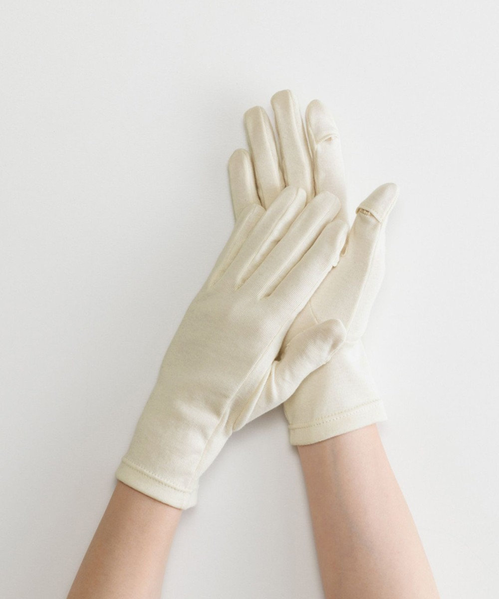 ORuKuBET pure organic cotton gloves / UVカット / タッチパネル対応 アイボリー