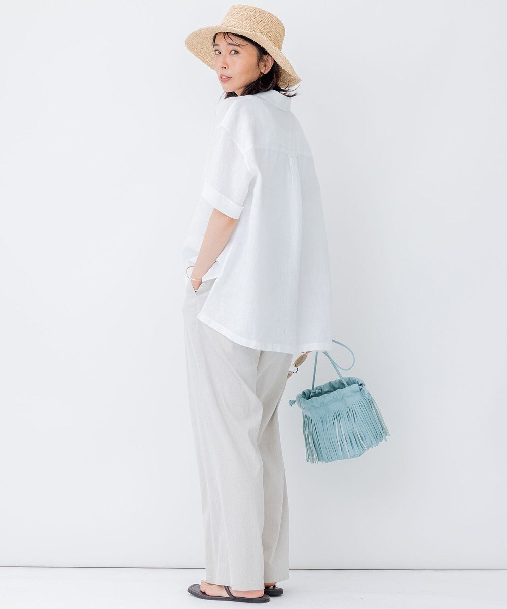 23区 S 【洗える】LIBECO プルオーバーシャツ 