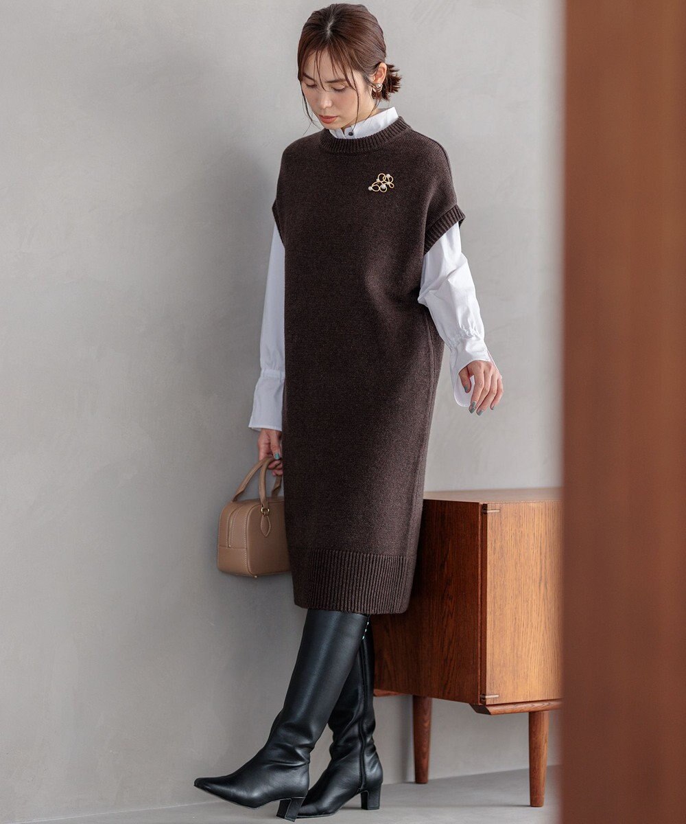 組曲 S 【WEB限定】チュニック丈ニットワンピース 