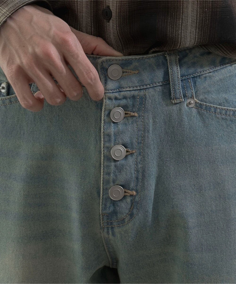 WEGO ボタンフライローライズフレアデニム 