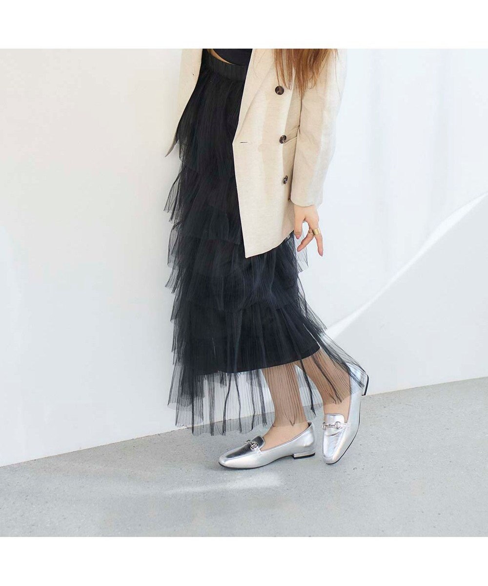 MODE ET JACOMO <noyau>スクエアトゥビット付きヒールローファー 